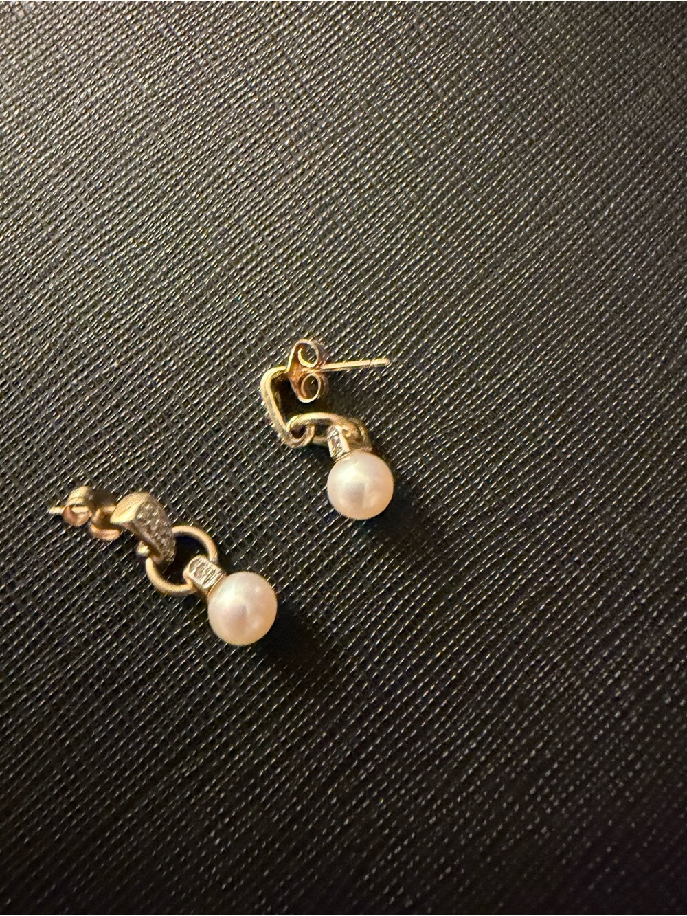 Gold Pearl Drop Earrings - Classic Pearl Dangle 14k